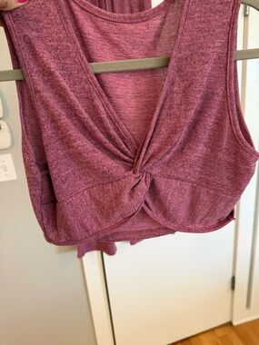 Women's Twist-Front Sleeveless Tank Top - Mauve Heather